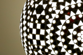  orientalisches Tischlampenmosaik - Durchmesser 25 cm-Schwarzweiß