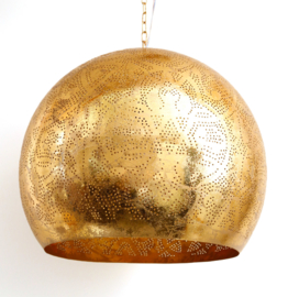 Orientalische Pendelleuchte im filigranen Stil - offen XL - Vintage Gold