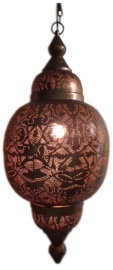 Oriental pendant filigree style arabiya - vintage copper