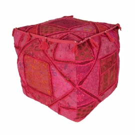 oosterse poef patchwork India - 40 cm.