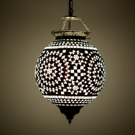 oosterse mozaïek hanglamp - diameter 25 cm-B&W