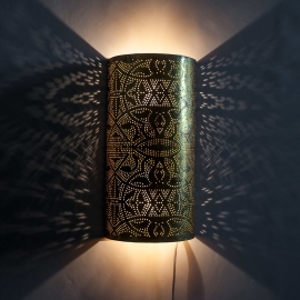 Oriental filigree wall lamp - half cylinder