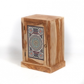 Oriental nightstand with mosaic