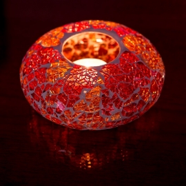 Oriental mosaic ufo candle holder