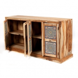 Oriental 4 door cabinet with mosaic