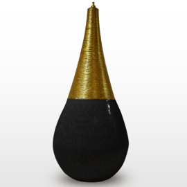 Oriëntaalse vloerlamp filigrain style druppel - vintage zwart/goud-extra large