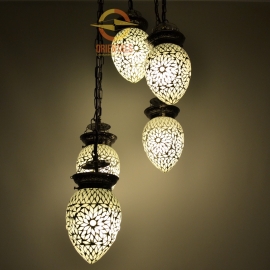 oosterse 5 bol hanglamp papaja - mozaïek-TRP-TD