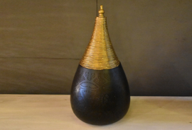 Orientalische Tischlampe im filigranen Stil Tropfen klein Vintage Schwarz Gold