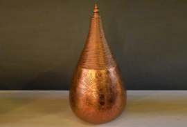 Oriëntaalse tafellamp filigrain style druppel klein - vintage koper