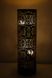 oriental floor lamp filigrain 100 cm - vintage gold/black