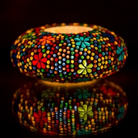 Oriental mosaic ufo candle holder