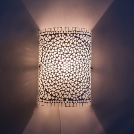 Oriental halve cylinder wall light