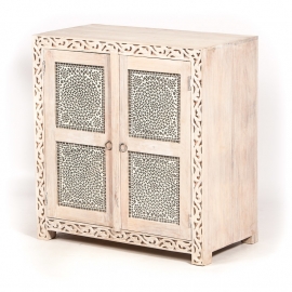 Oriental cabinet with mosaic and wood carving