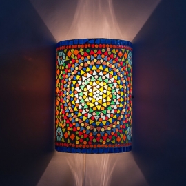 Oriental halve cylinder wall light