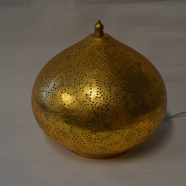 Orientalische Tischlampe im filigranen Zwiebelstil - Vintage Gold - Klein