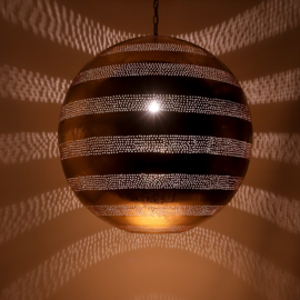 Oosterse hanglamp filigrain stijl - bal - goud/goud