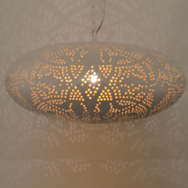 Oosterse hanglamp filigrain stijl - ufo - wit/goud