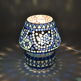 orientalische Tischlampe Mosaik - Pilz-BLAU