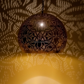 oosterse hanglamp filigrain stijl - open - vintage goud