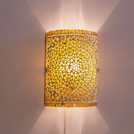 Oriental halve cylinder wall light