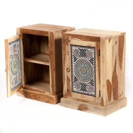 Oriental nightstand with mosaic
