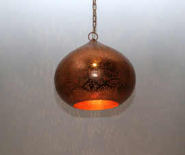 oosterse hanglamp filigrain stijl - pompoen - vintage koper