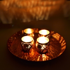 Oriental vintage tray - copper/copper