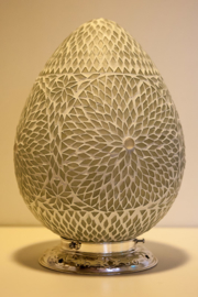 Oriental table lamp mosaic - papaya