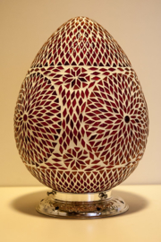 Oriental table lamp mosaic - papaya