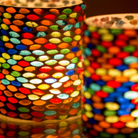  Bunter Teehalterzylinder – Mosaik – mehrfarbig – Samendesign
