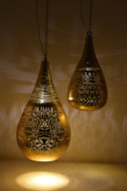 Orientalische Pendelleuchte im filigranen Stil-Draht-Gold/Vintage-Gold-Groß