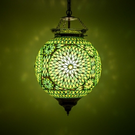 oosterse mozaïek hanglamp - diameter 25 cm-GREEN-TD