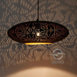 Oosterse hanglamp filigrain stijl - ufo - zwart/goud
