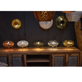 Orientalische Tischlampe im filigranen Ufo-Stil – Vintage-Kupfer-Kupfer