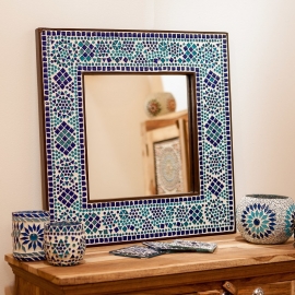 Oriental mosaic mirror