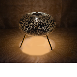 Oriëntaalse tafellamp filigrain style ufo - vintage white gold