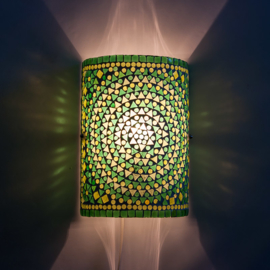 Oriental halve cylinder wall light