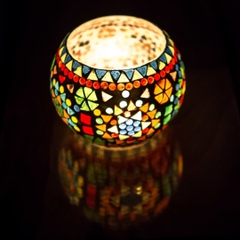 Oriental candle holder globe large