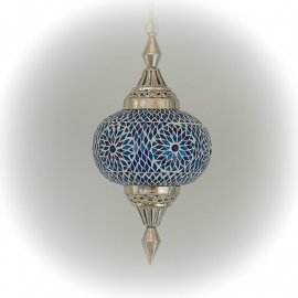 oosterse hanglamp mozaïek - pompoen-BLUE-TD