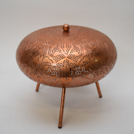 Oriëntaalse tafellamp filigrain style ufo - vintage copper copper