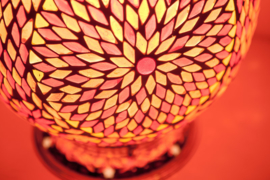 Oriental table lamp mosaic - papaya