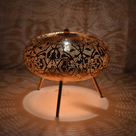 Oriëntaalse tafellamp filigrain style ufo - vintage copper copper