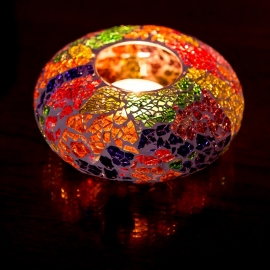 Oriental mosaic ufo candle holder