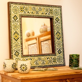Oriental mosaic mirror