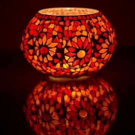 Oriental candle holder - melon