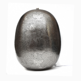 Orientalische Tischlampe im filigranen Schmetterlingsstil - Silber