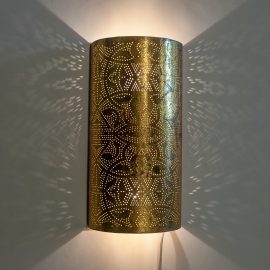 Oriental filigree wall lamp - half cylinder