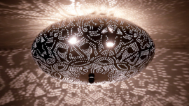 oriental ceiling lamp filigrain Ø 38 cm - vintage silver
