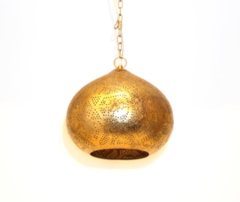 oosterse hanglamp filigrain stijl - pompoen - vintage goud