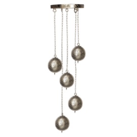 Oosterse 5 bol  hanglamp filigrain stijl-silver/silver